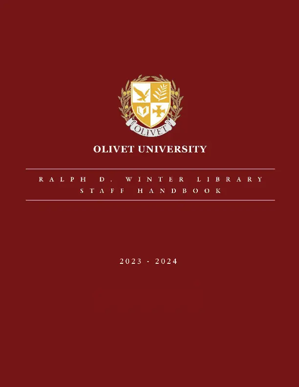 Ralph D. Winter Library Staff Handbook Cover