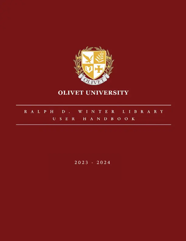 Ralph D. Winter Library User Handbook Cover